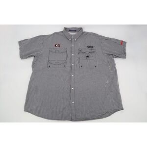 Georgia Bulldogs Shirt Mens XXL Columbia PFG Super‎ Bonehead Button Down Black